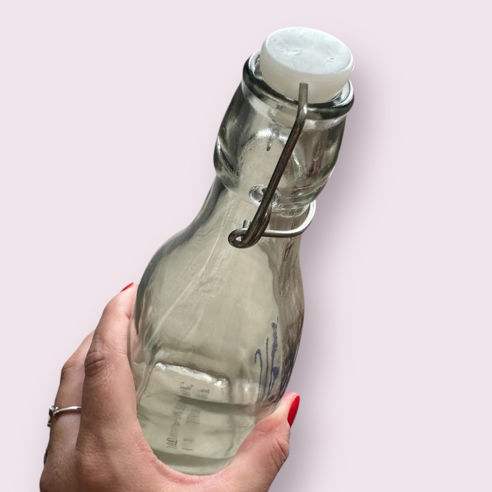 Rae Dunn Clear Glass Bottle with Blue 'SIP' - Picture 7 of 9